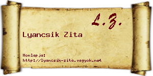 Lyancsik Zita névjegykártya